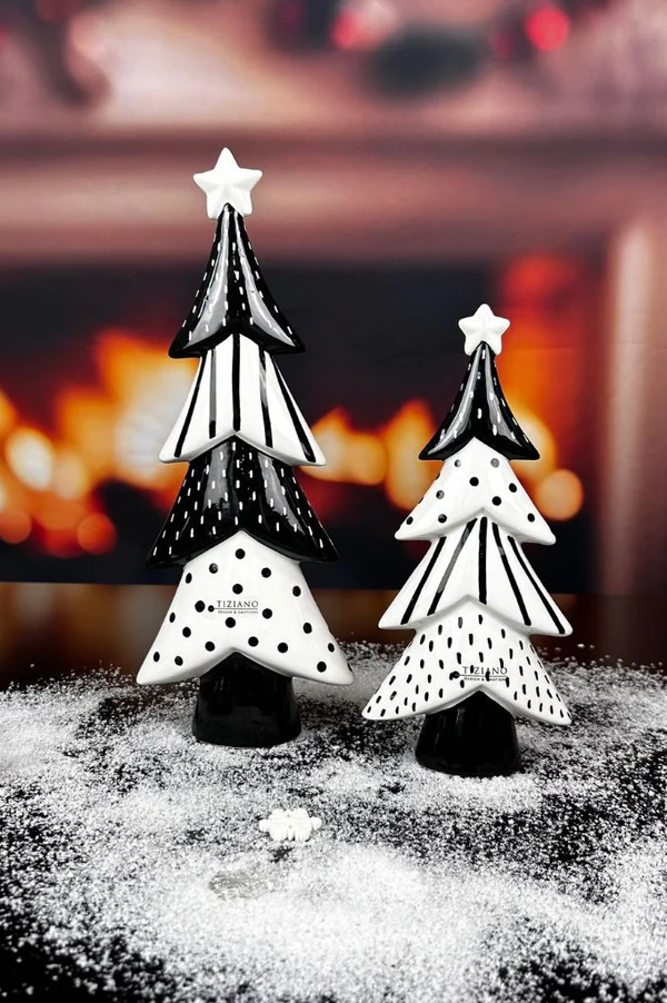 Deko Baum Medora 32cm schwarz/cremeweiß Deko Baum Medora 32cm schwarz/cremeweiß