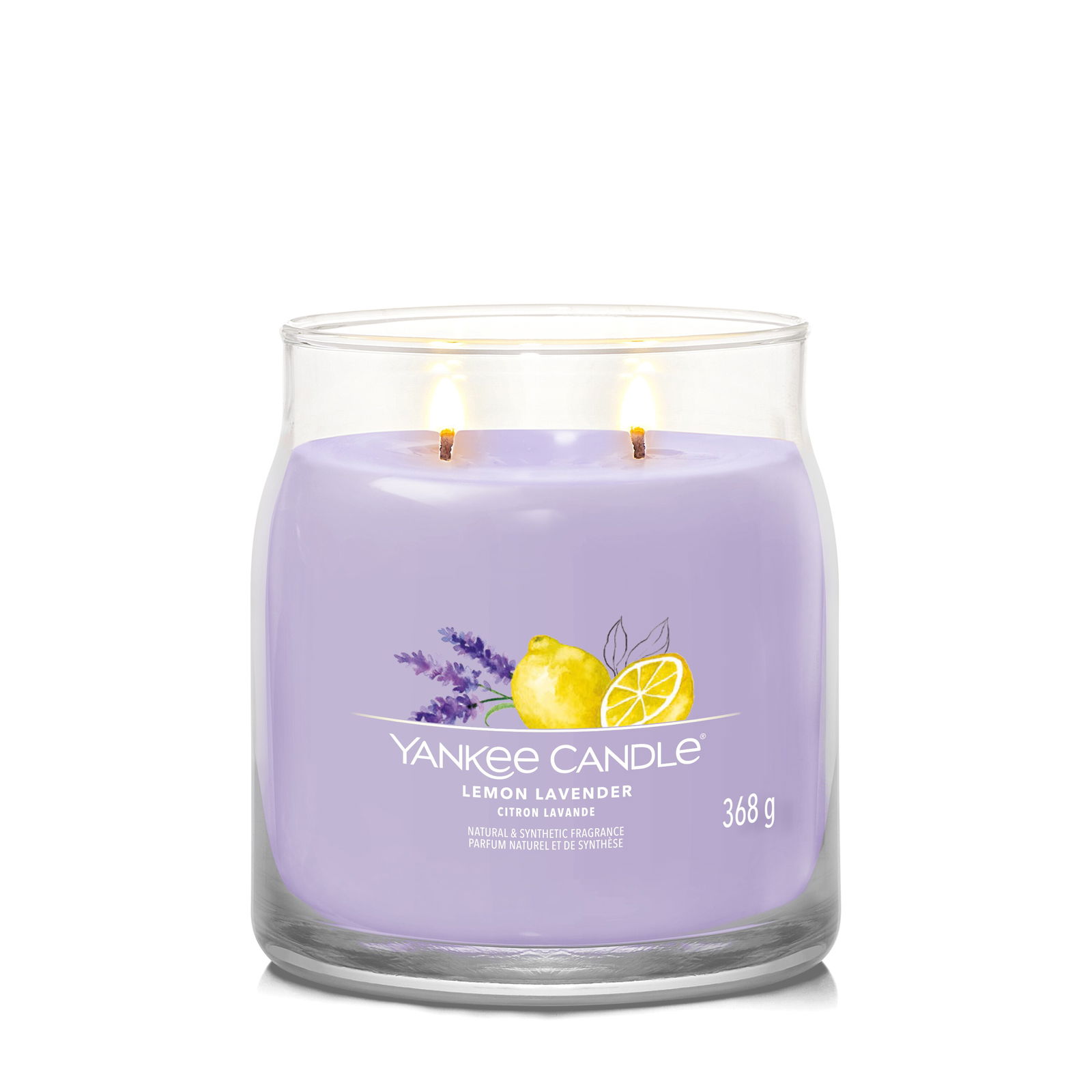 Lemon Lavender Signature Medium Jar 368g 2-Docht