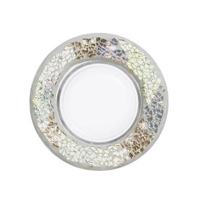 Gold and Pearl Crackle Kerzenteller klein