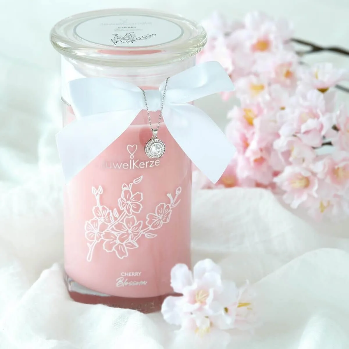 Cherry Blossom (Ohrringe) 400g Band, Blütenblatt, Pflanze, Medaillon, Einmachglas