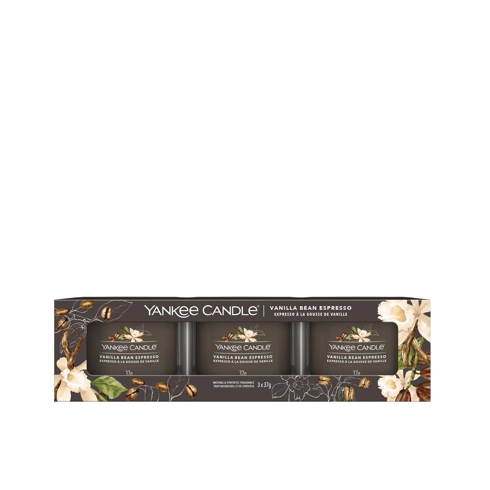 Signature-Filled-Votive_3-Pack_Vanilla-Bean-Espresso1 Vanilla Bean Espresso 37g Glasvotivkerze 3er Pack