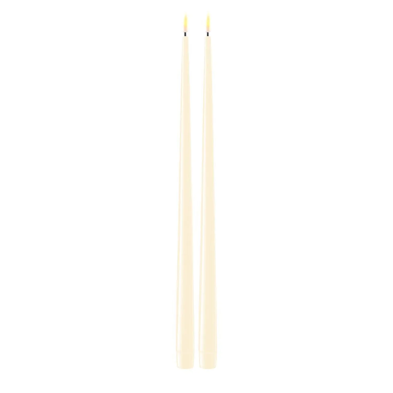 RF-K-0018 Stabkerze mit Lack LED 38 cm creme 2 Stück