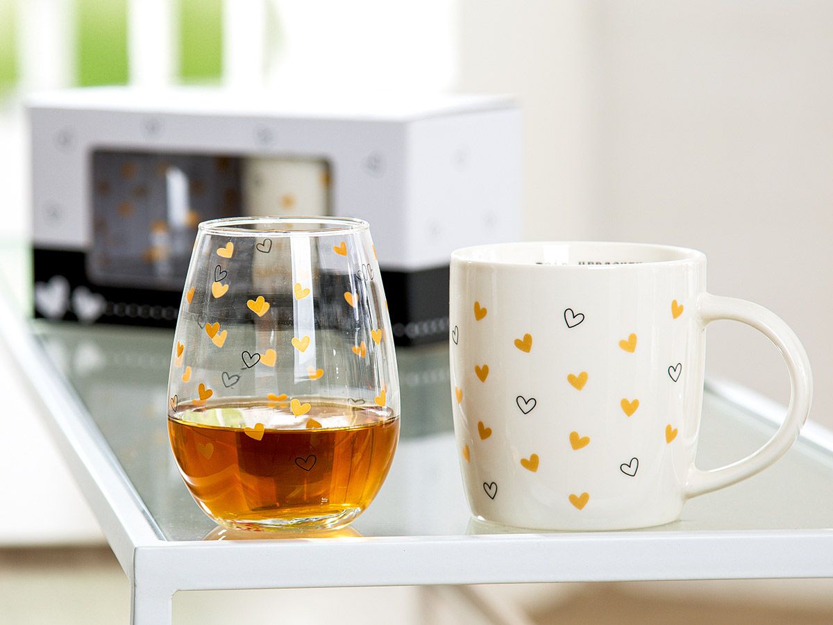 2er Set Tasse und Glas "Mein Herzchen"