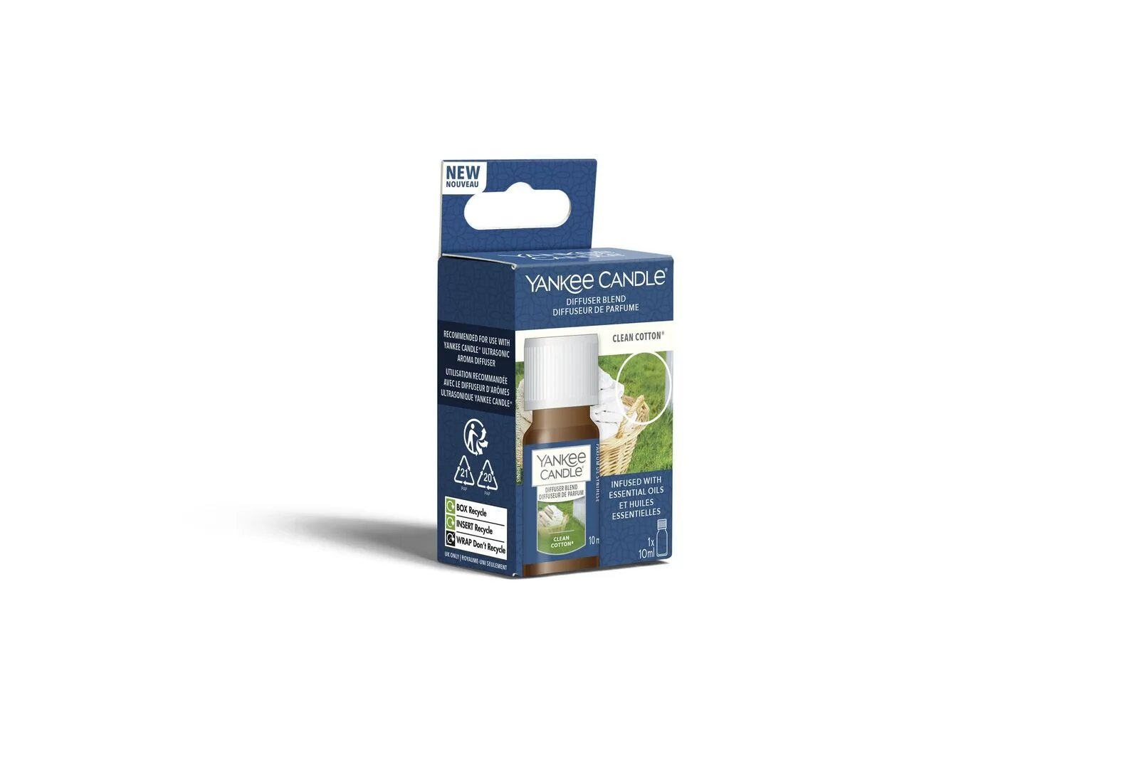 2021-11-8-Yankee-Candle-Ultrasonic-Diffuser-11946_26-Clean-Cotton-Box-Side-On Clean Cotton 10ml Nachfüller für Ultrasonic Diffuser