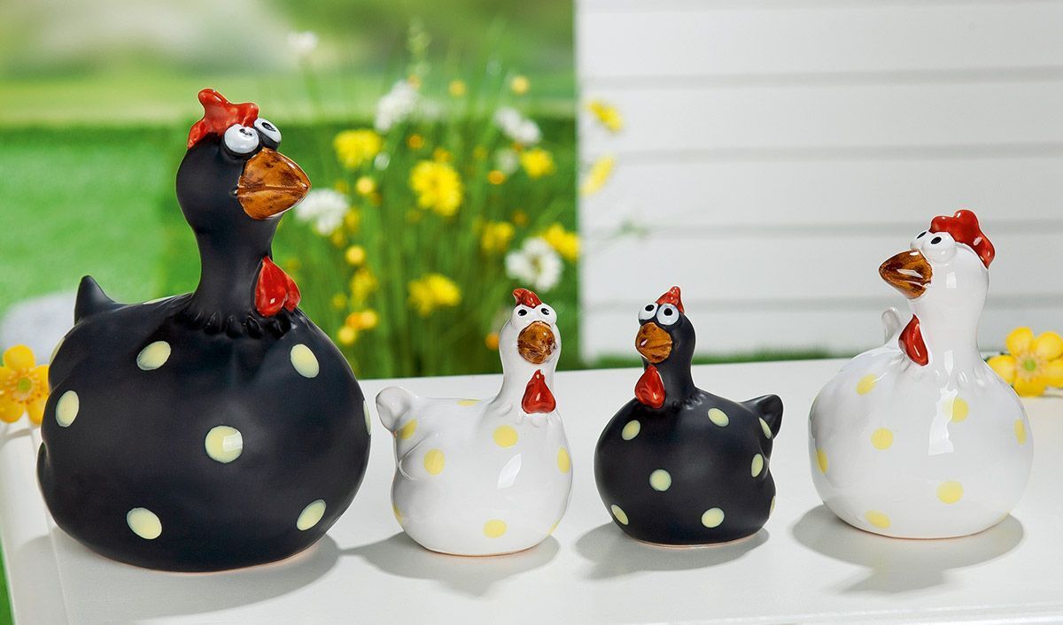 32379_2_4 Deko Huhn Chantal 13cm schwarz