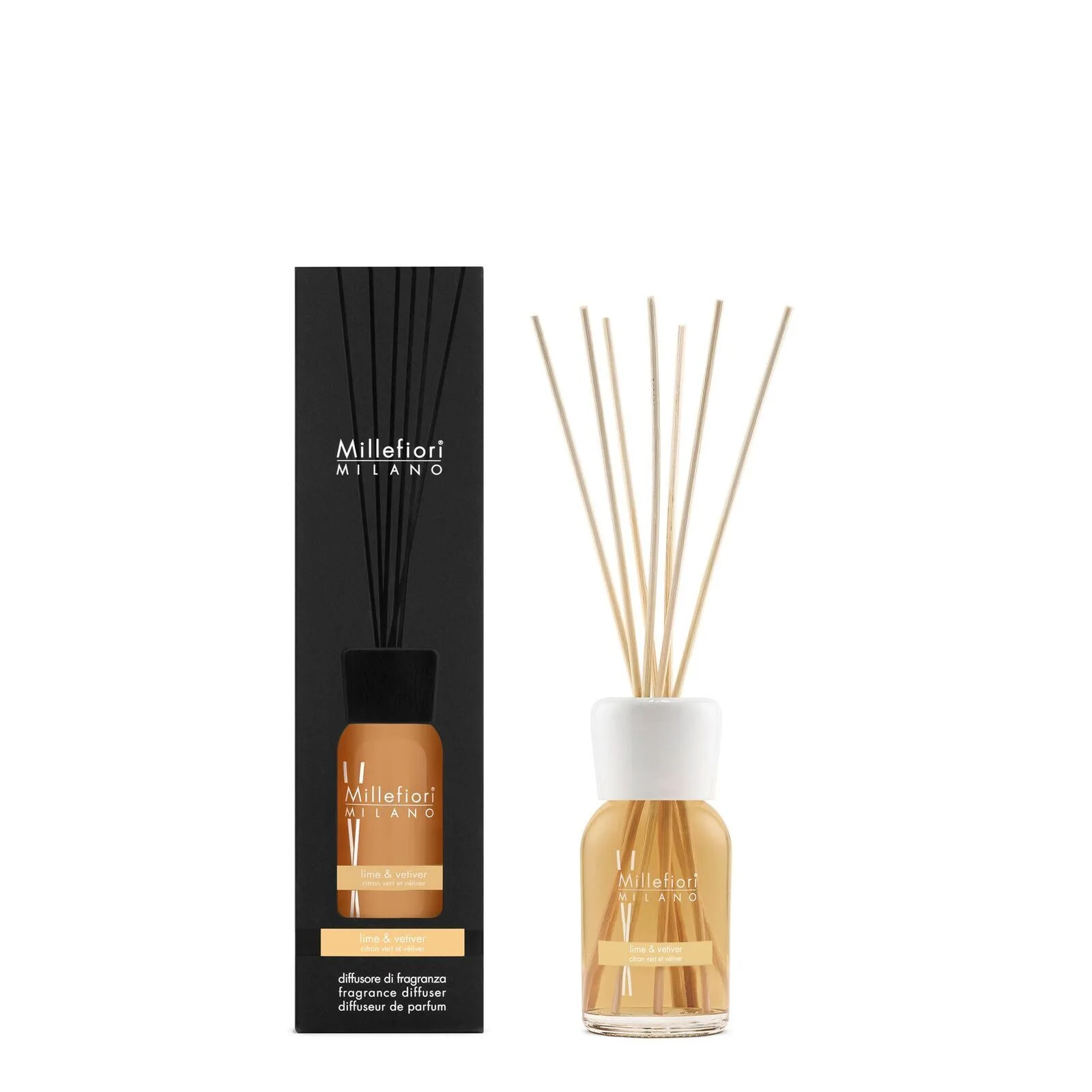 7MDLR_Millefiori-Milano_Reed-Diffuser-100ml_Prod-Pack_Lime-and-Vetiver