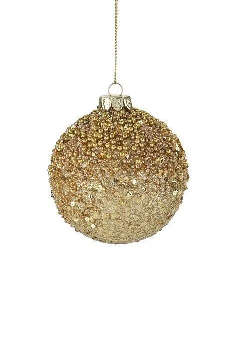 Seoul Weihnachtskugel 8cm Glas Gold Zubehor