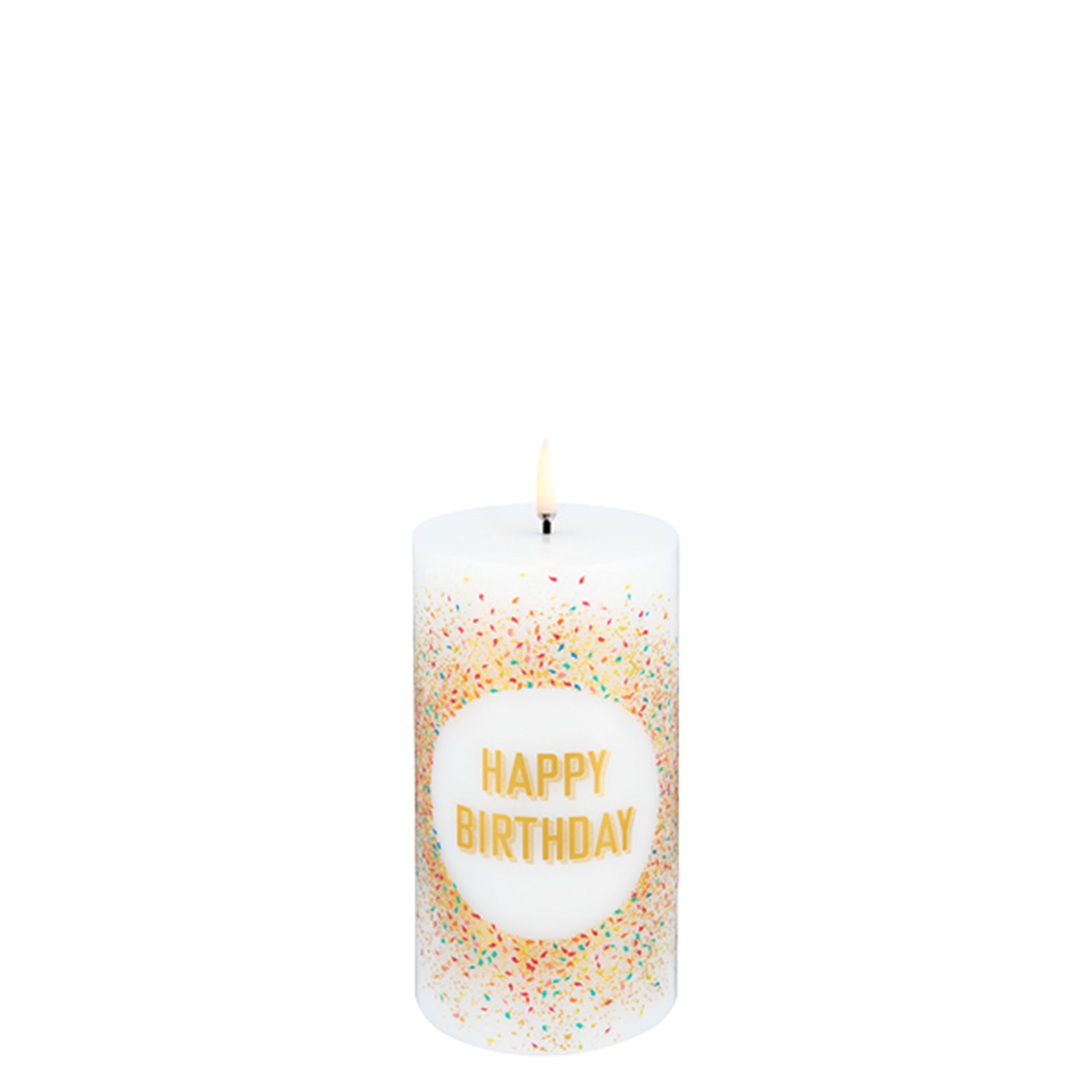 Uyuni LED Stumpenkerze 7,8x15cm Birthday Candle white