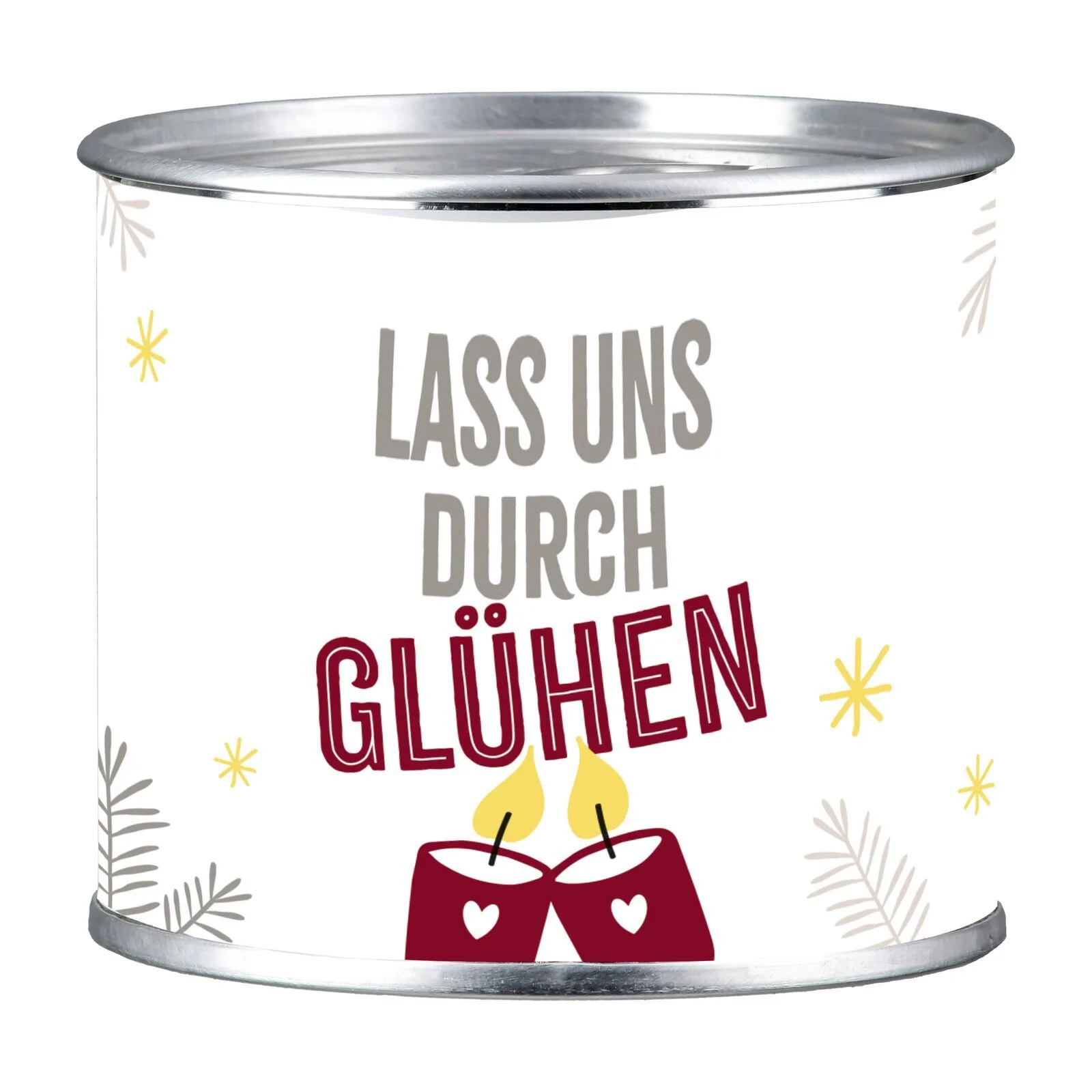 Kerzendose "Glühwein" - Lass uns durchglühen Zinn, Aluminium, Kann, Konserven, Lebensmittel