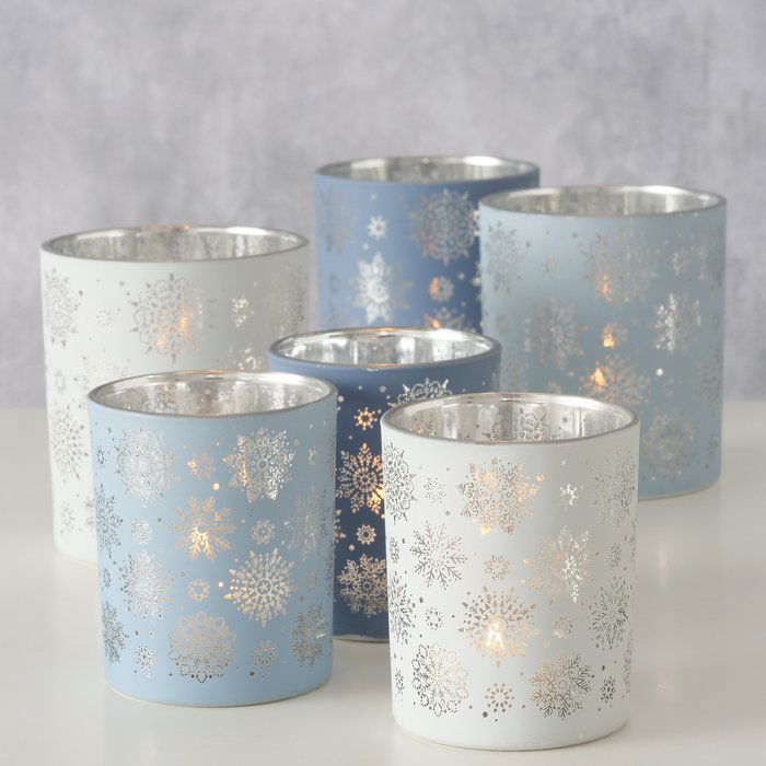 Windlicht Flake 10cm blau