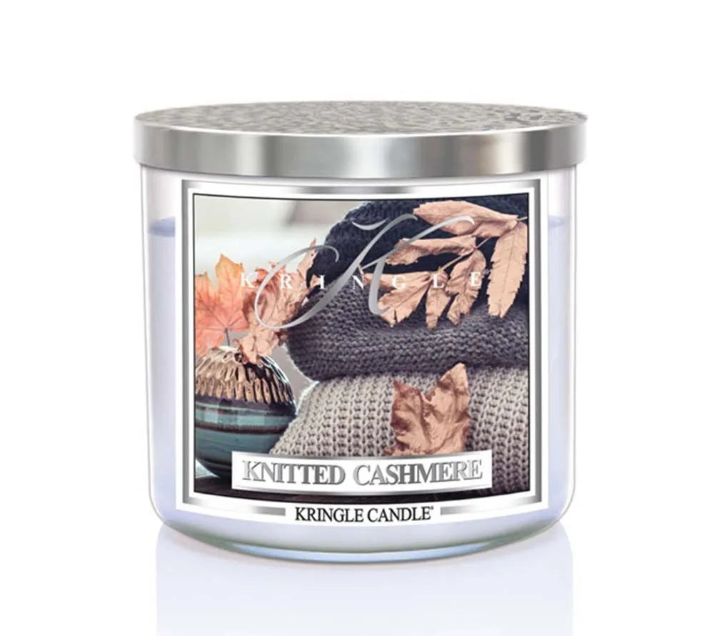 kringle_candle_knitted_cashmere_silver_lid_american_heritage Knitted Cashmere 396g Tumbler 3-Docht