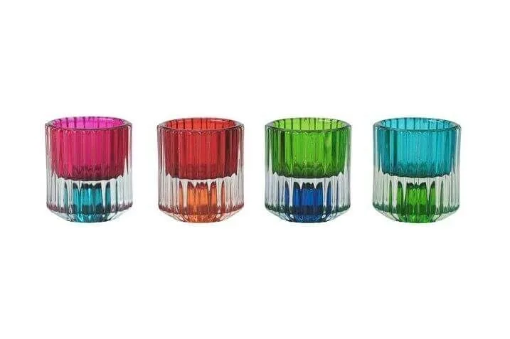Jaquard Kerzenhalter 4er Set bunt Jaquard Kerzenhalter 4er Set bunt