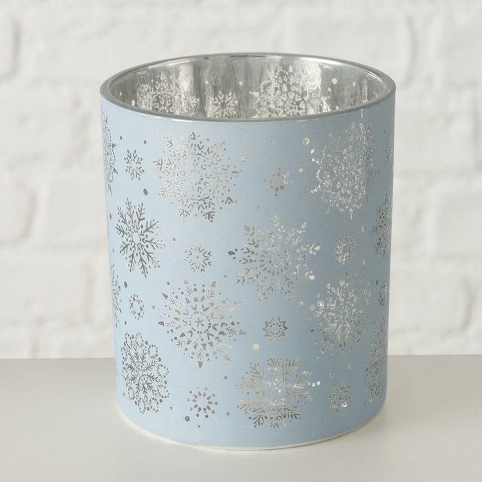 Windlicht Flake 10cm eisblau