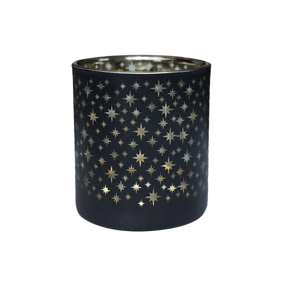 i-M6R3RB8-X2 Windlicht Stars schwarz 8cm