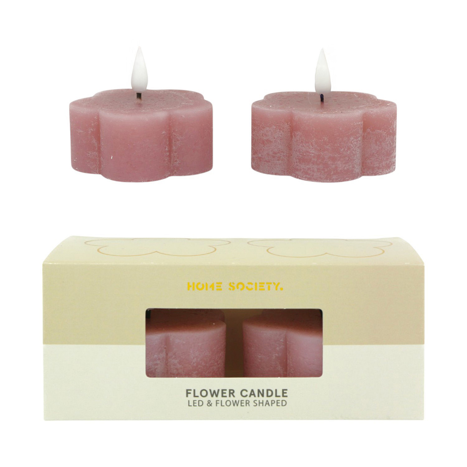 LED Kerze Flower flieder 2 Stück