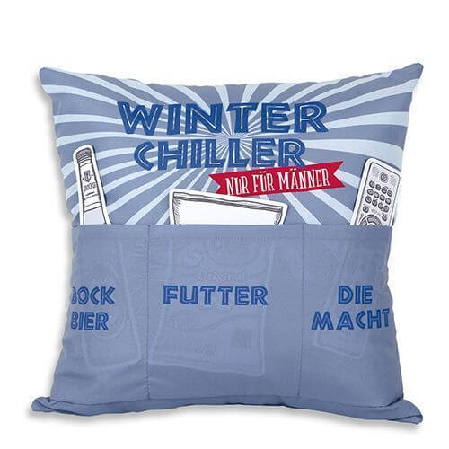 Männerkissen Winter Chiller mit 3 Einstecktaschen