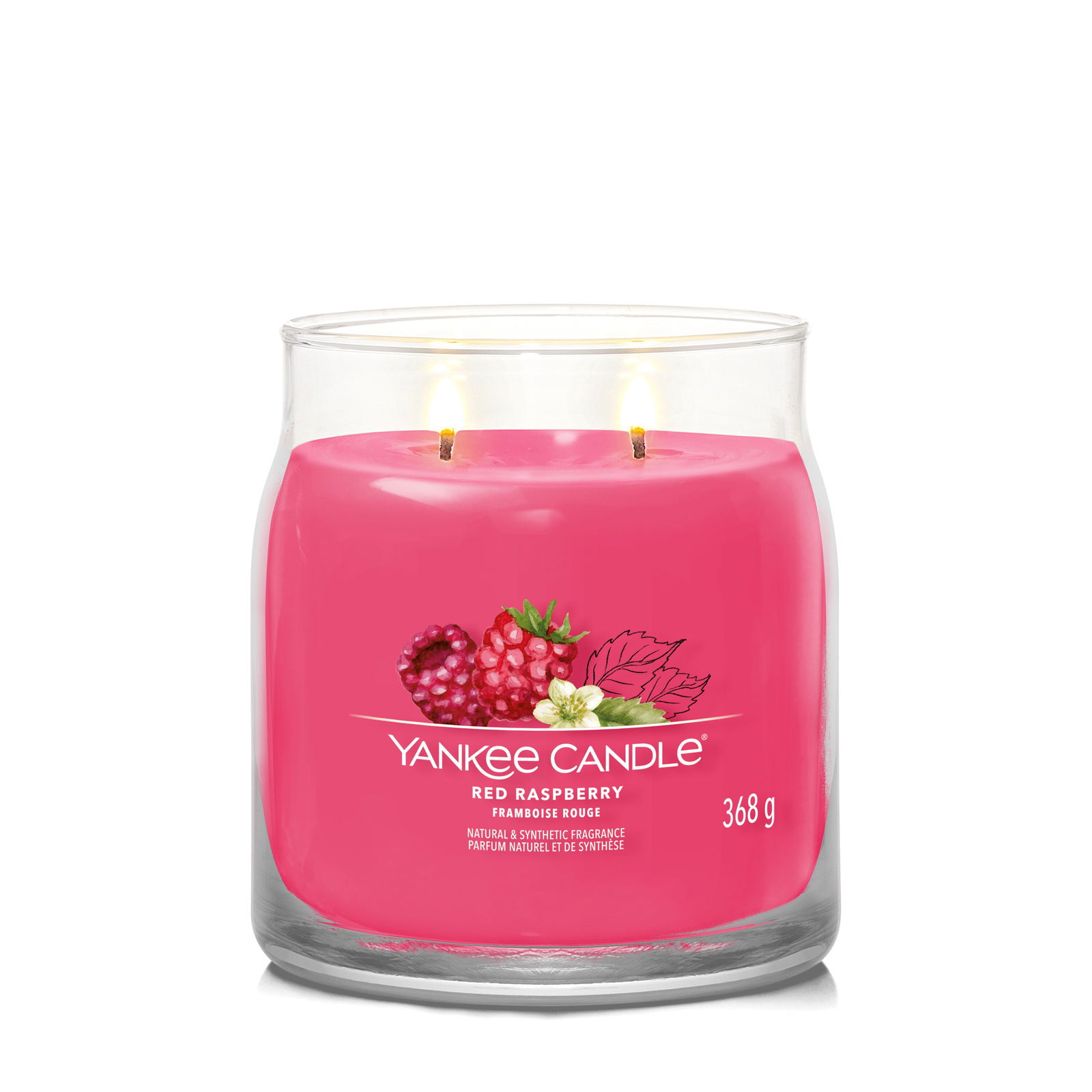 Red Raspberry Signature Medium Jar 368g 2-Docht