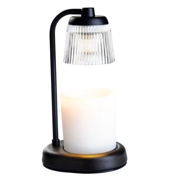 Fluted Glas Kerzenwärmer black Lampe, Tischlampe