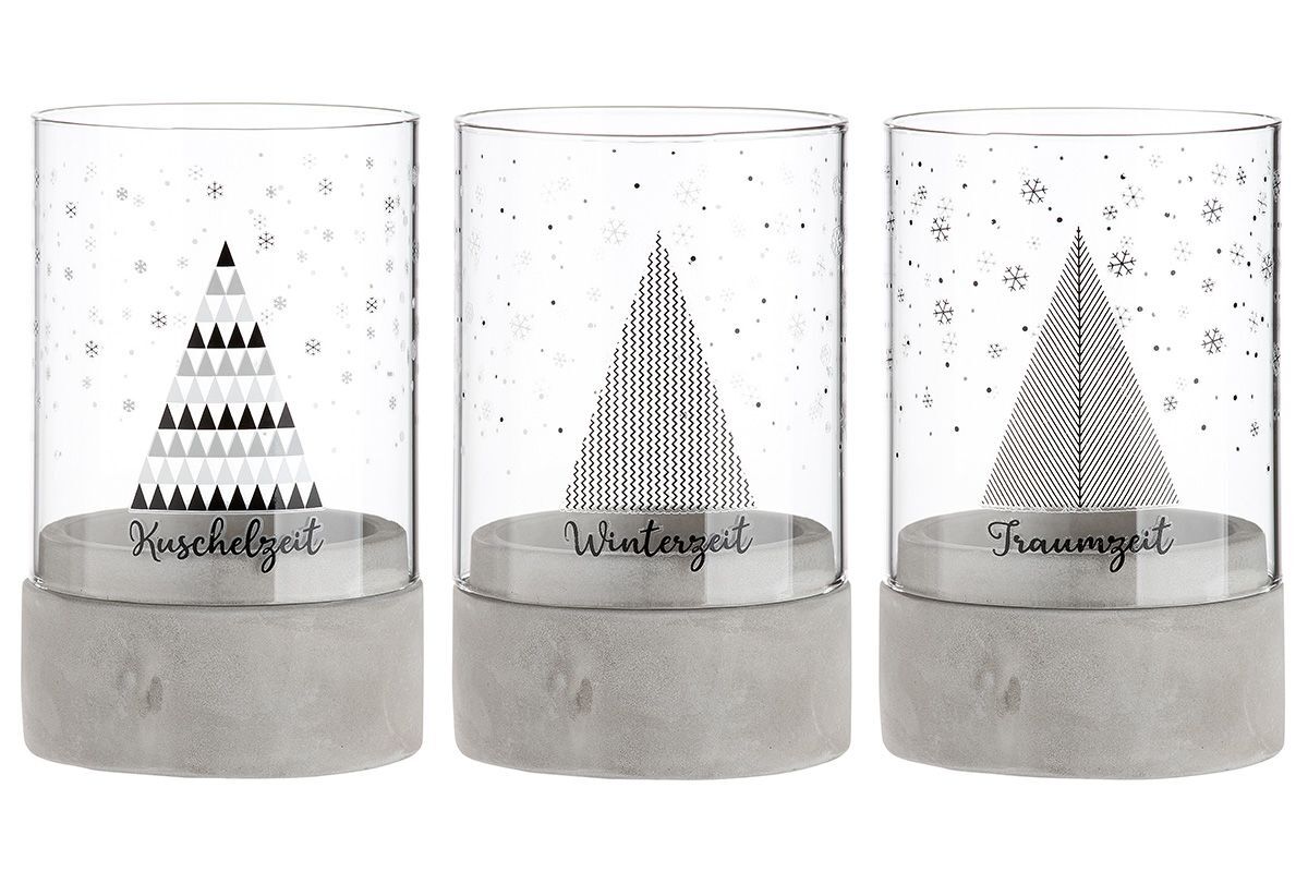 26747_1 Zement Windlicht Winterzeit 13,5cm