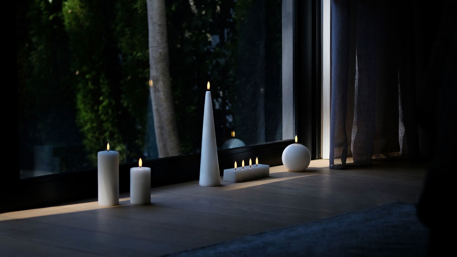 Uyuni LED Cone Candle 21,5 cm nordic white