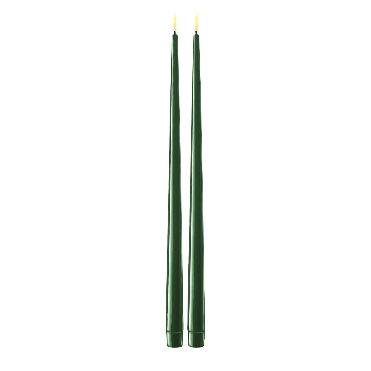 RF-K-0030 Stabkerze mit Lack LED 38 cm dunkelgrün 2 Stück