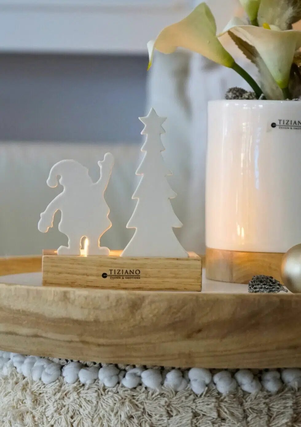 Lichtobjekt Sandane Santa 12cm cremeweiß