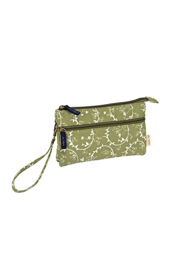 Patchwork Täschchen Blossoms grün 300 Zubehor, Tasche, Handtasche, Geldbörse