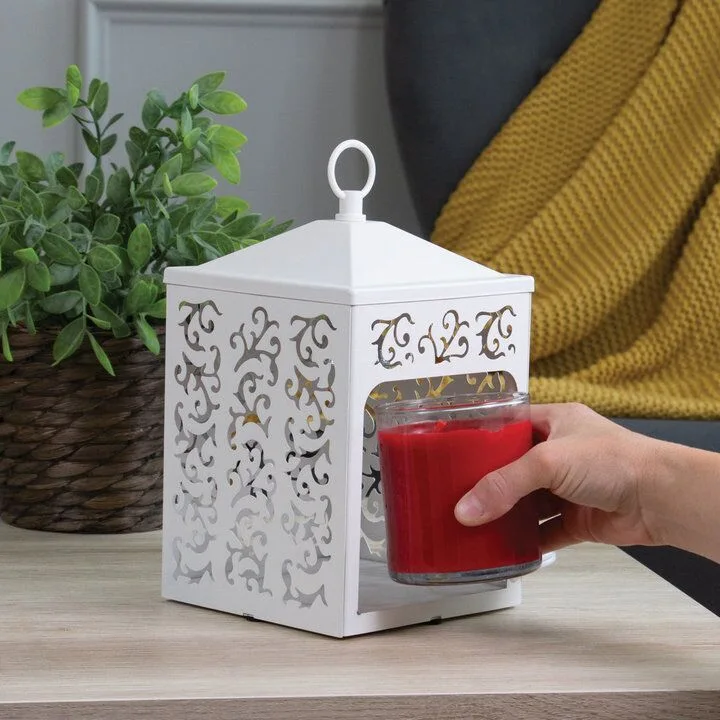 cottageweiss4 Cottage Laterne Kerzenwärmer weiß