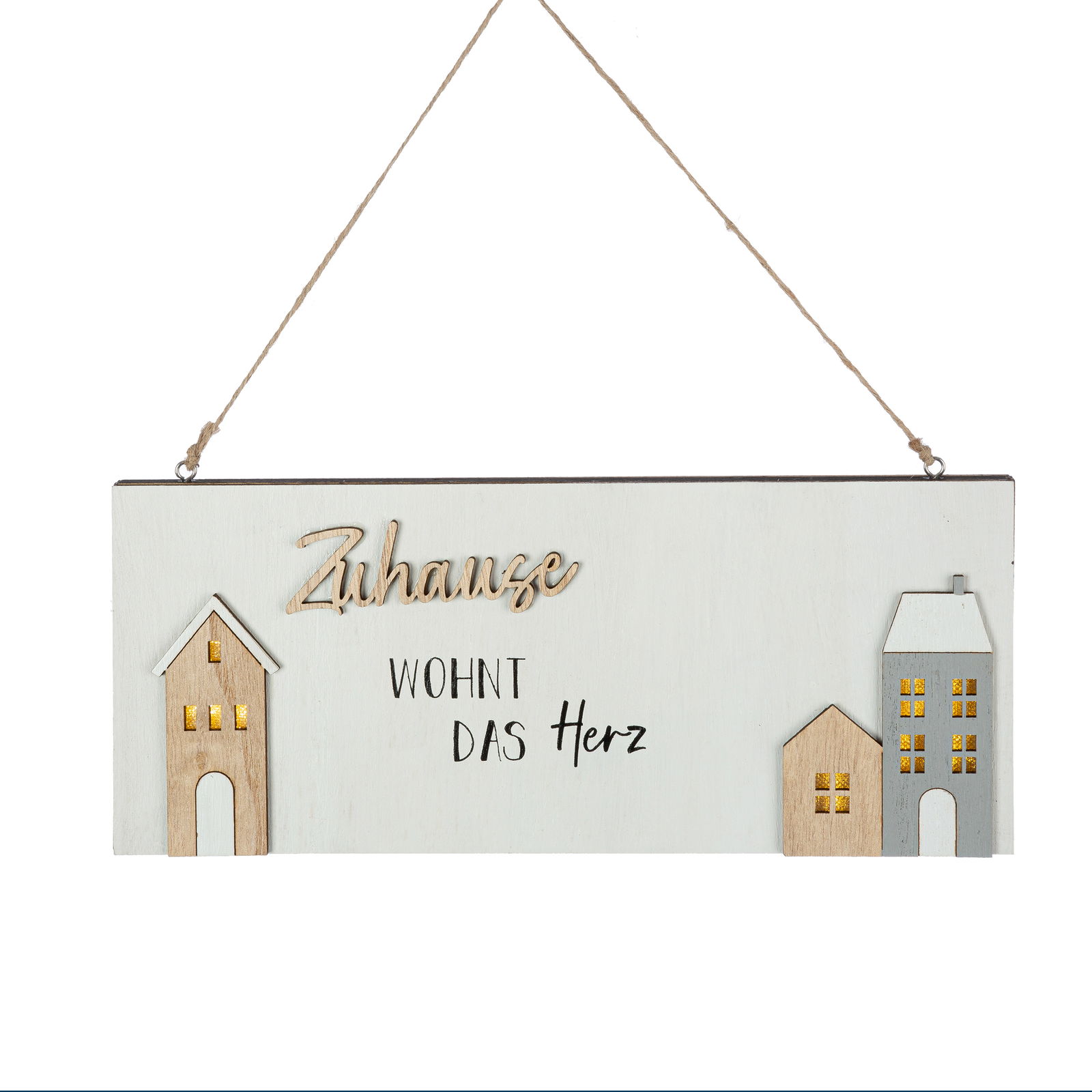 Deko Schild Zuhause weiß