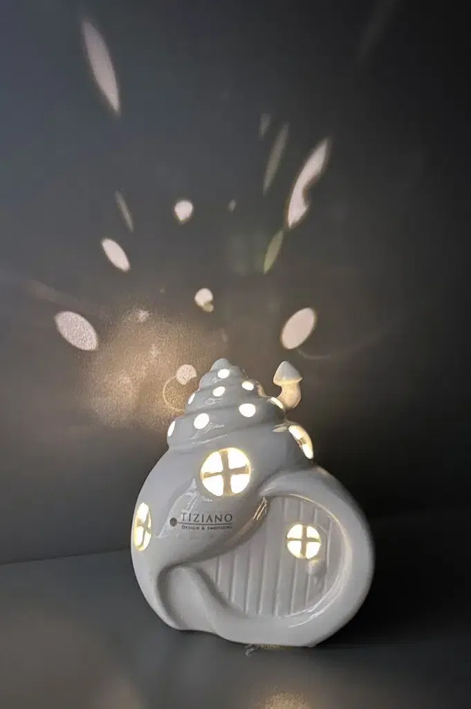 Schneckenhaus Gardola 21cm LED cremeweiß