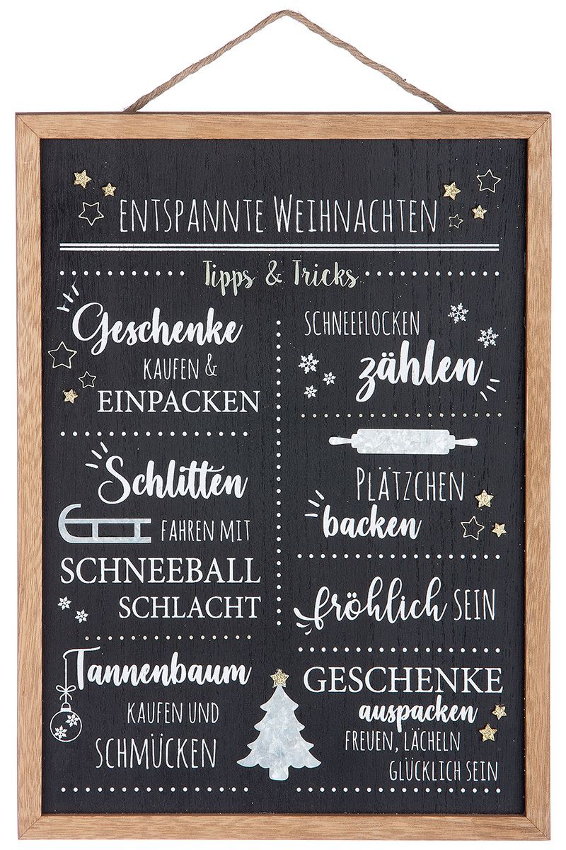 Deko Schild Entspannte Weihnachten