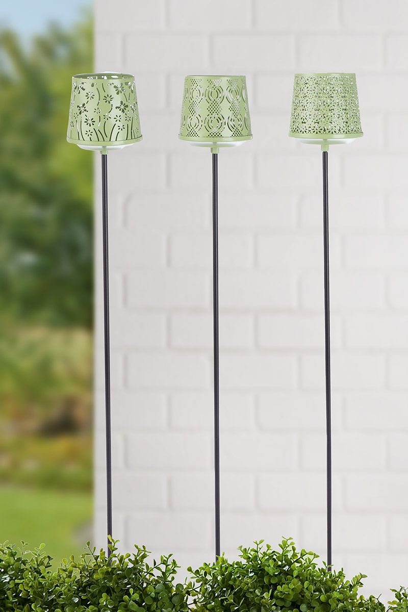 Gartenstecker mit Windlicht Malou grün Variante 1