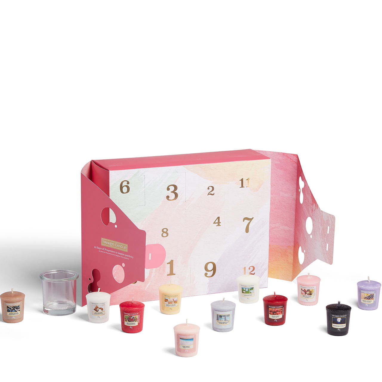 12 Votivkerzen & 1 Halter Geschenkset - 12 Days of Fragrance