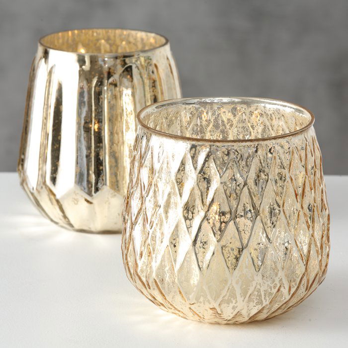 Windlicht Raymund gold 15cm Design 2