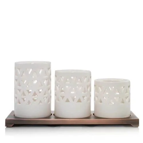 1664225E_GB_0 Belmont White Keramik Multi Teelichthalter