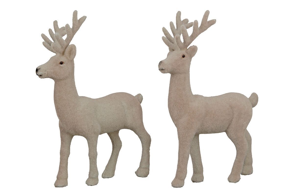 21647_1 Hirsch Edgar Samt 2 Stück grau 19cm