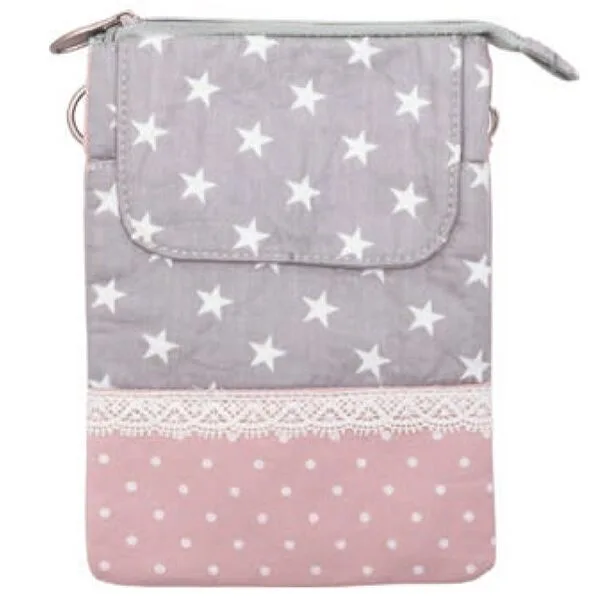 2022-266-084 Patchwork Handtasche Umhängetasche 084 grey rose