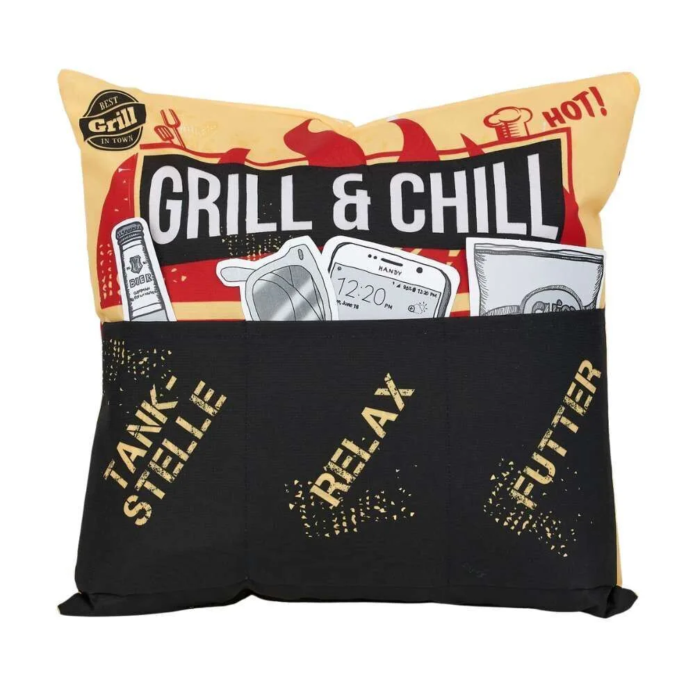 Outdoor Kissen mit Taschen - Grill & Chill Outdoor Kissen mit Taschen - Grill & Chill