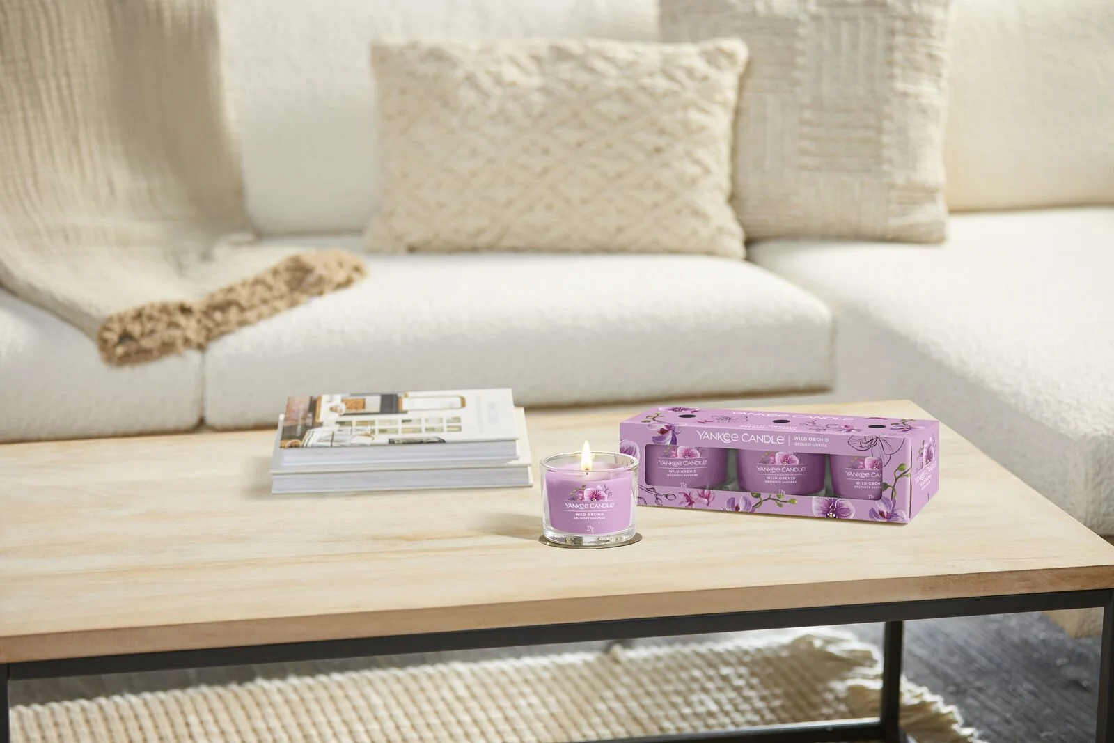 filled-votives_Set-2_Wild-Orchid Wild Orchid 37g Glasvotivkerze 3er Pack