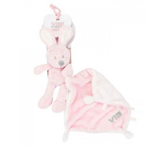 Hase hält Tuch (rosa)