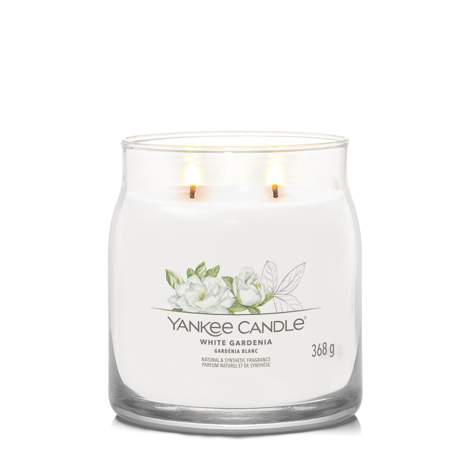 White Gardenia Signature Medium Jar 368g 2-Docht