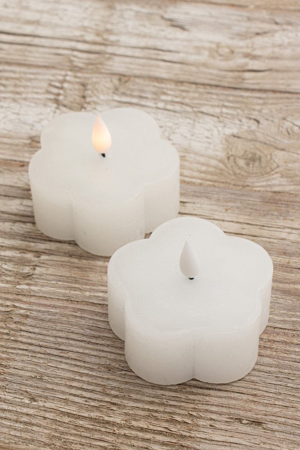 LED Kerze Flower weiß 2 Stück