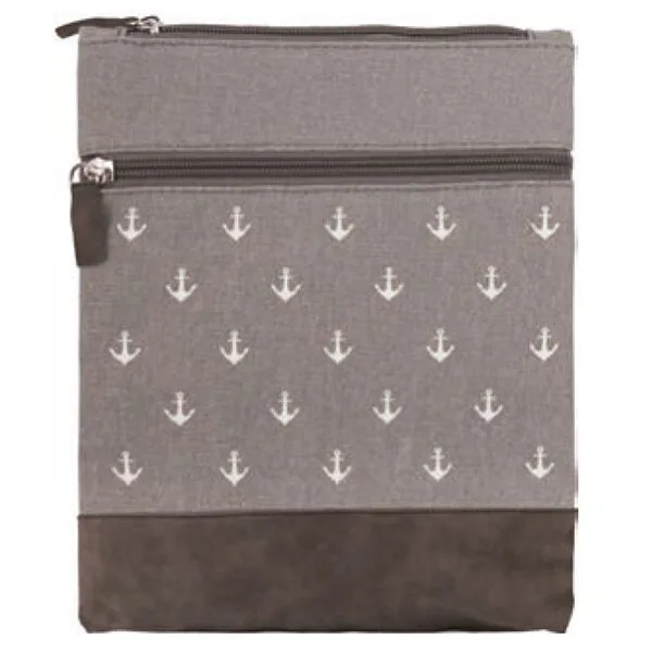 2022-191-001 Canvas Crossbag 001 (Grey Anchor)