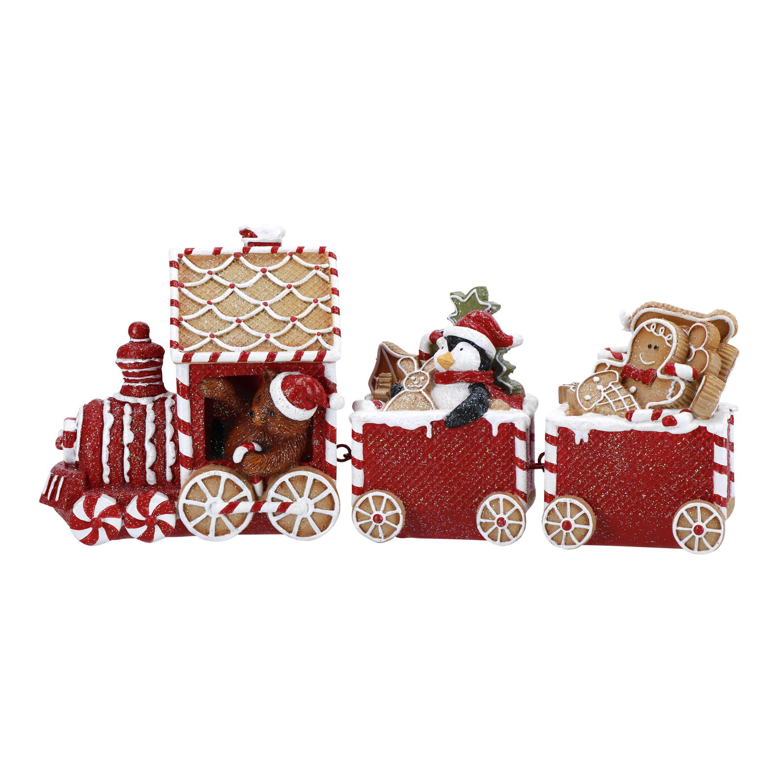 Gingerbread Weihnachtszug LED rot