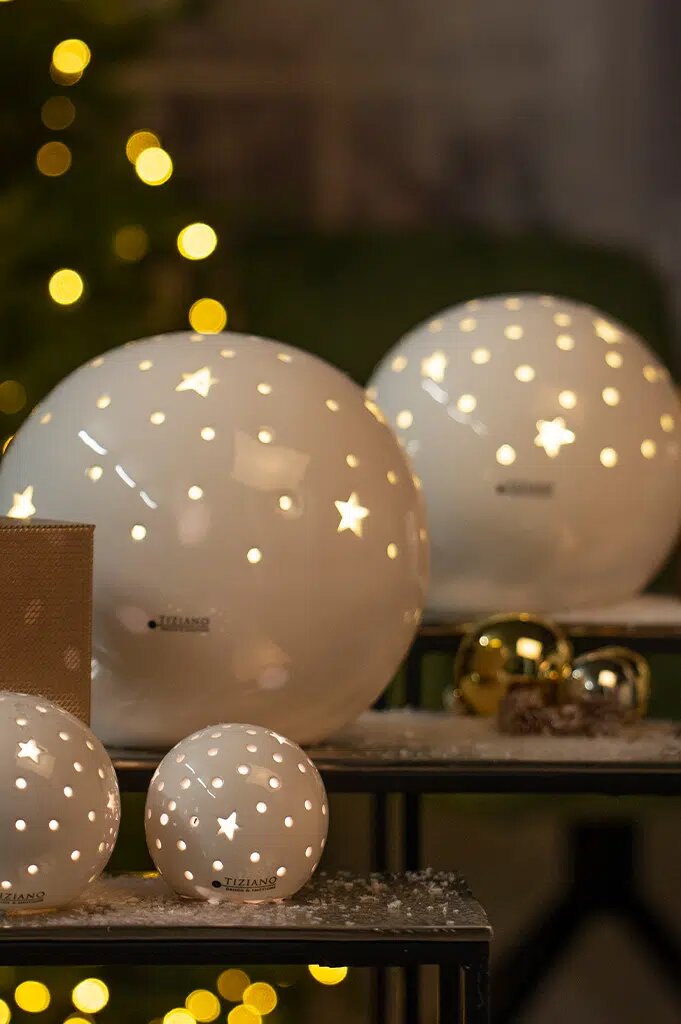 Lichtkugel Padova Stern 21cm LED cremeweiß