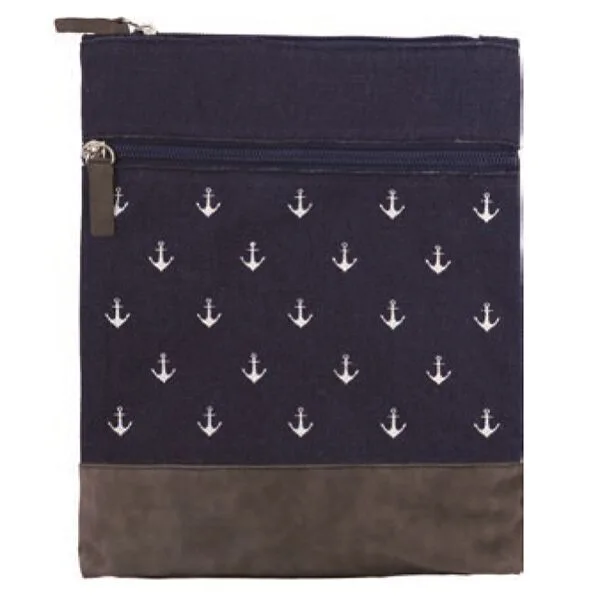 2022-191-003 Canvas Crossbag 003 (Navy Anchor)