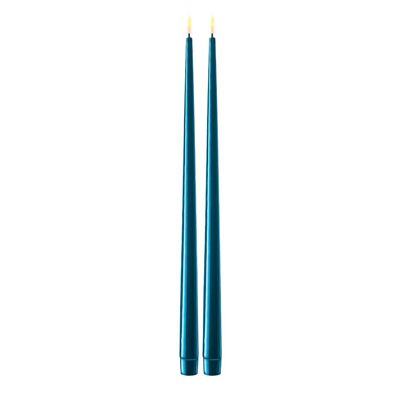 Stabkerze mit Lack LED 38 cm petrol 2 Stück