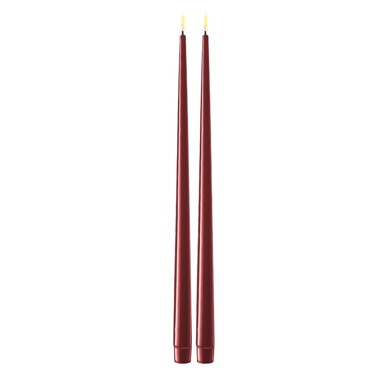 Stabkerze mit Lack LED 38 cm bourgogne 2 Stück