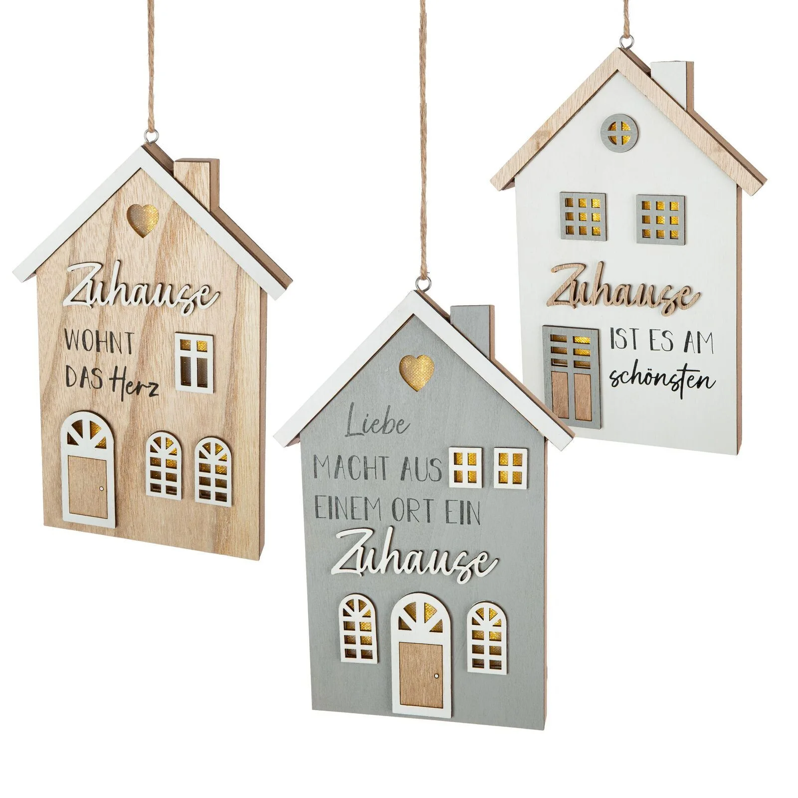 Deko Hänger Zuhause LED grau Deko Hänger Zuhause LED grau