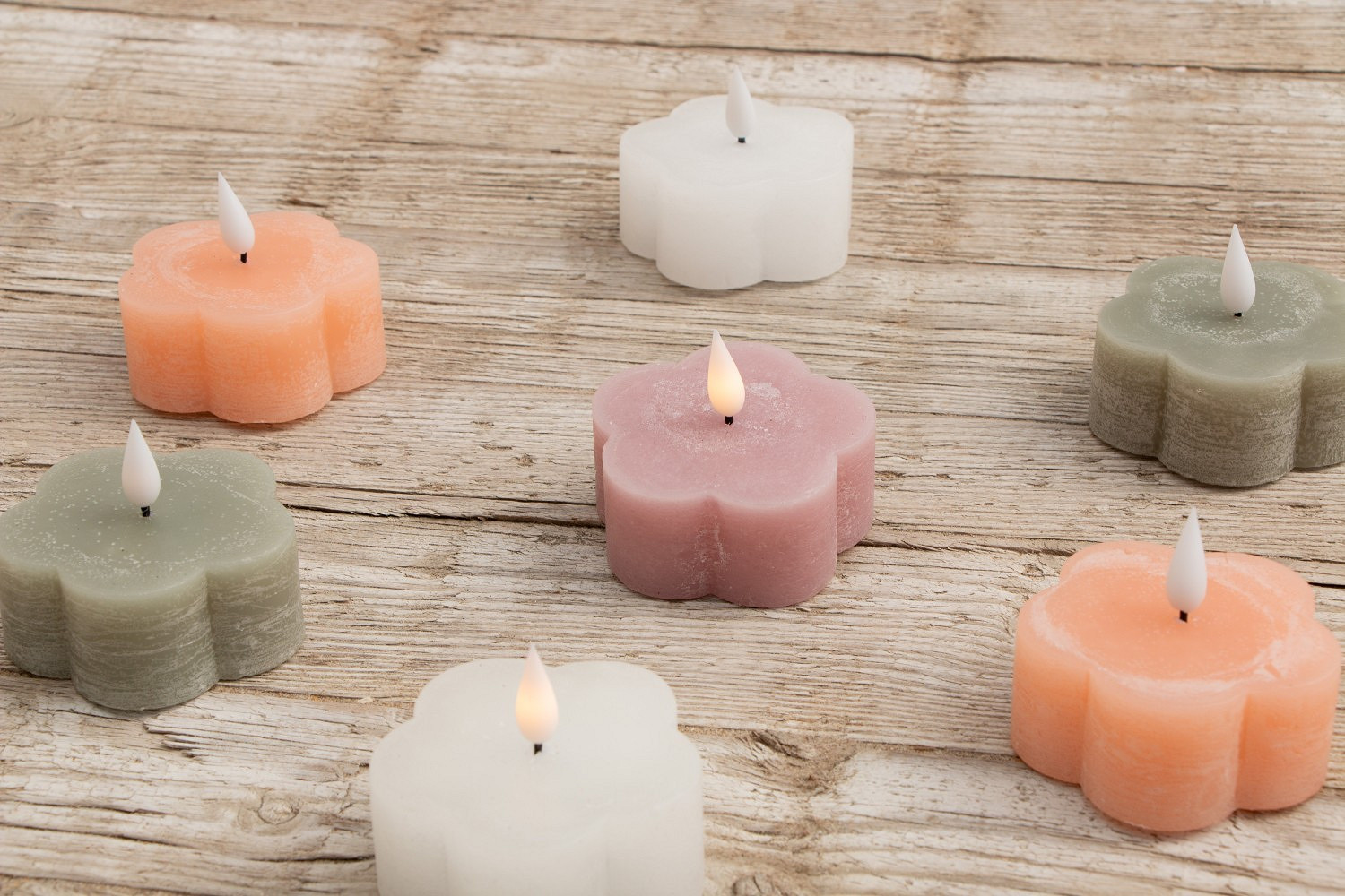 LED Kerze Flower weiß 2 Stück